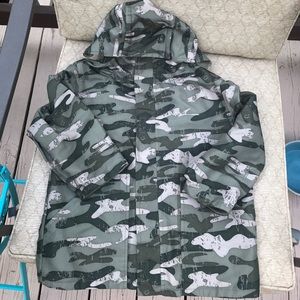 Gymboree camouflage camo XS 3 4 rain jacket hoodie